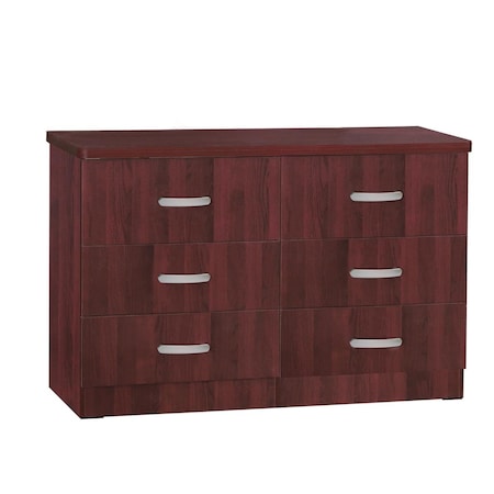 Kd 31 x 48 x 16 in. DD & PAM 6 Drawer Engineered Wood Dresser, Mahogany KD2820681